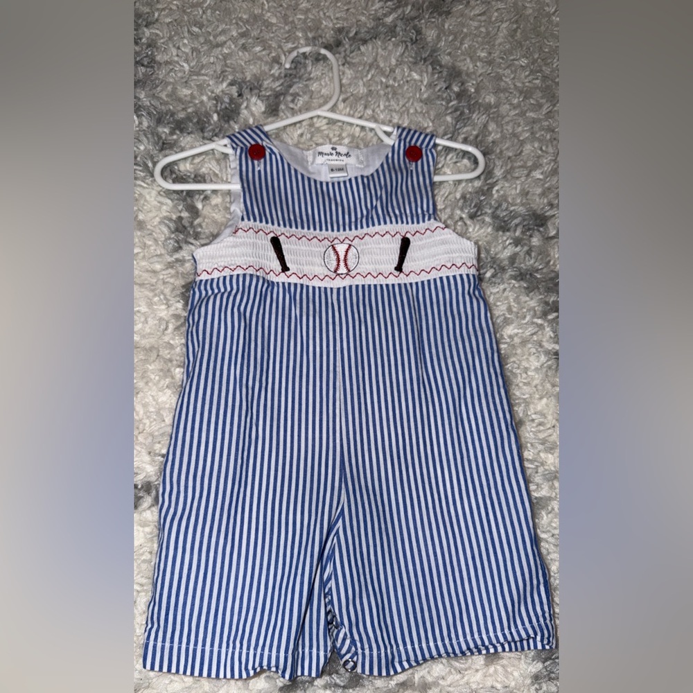 Baseball Striped Baby Romper